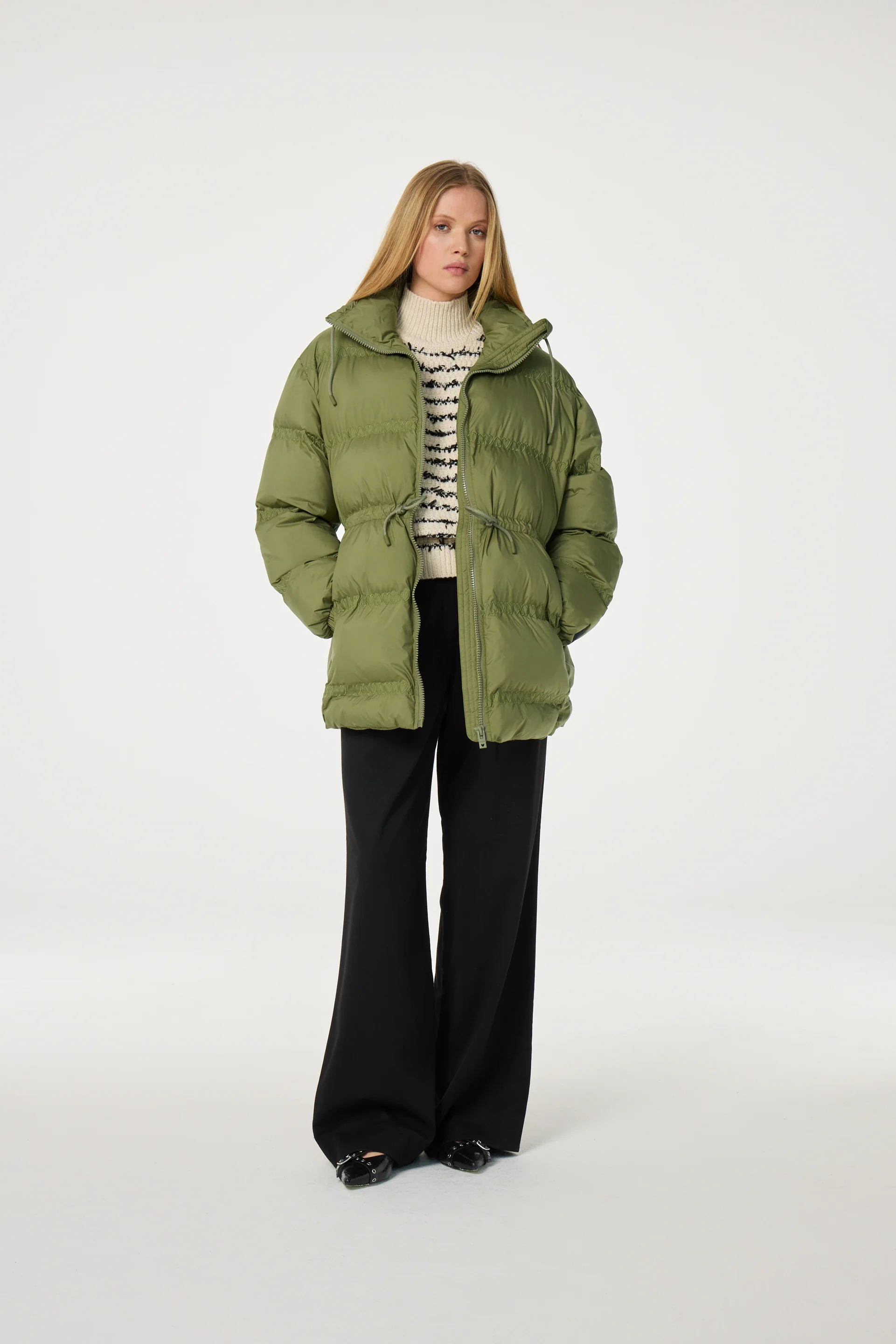 Cisca Puffer Coat | Martini Olive - Image 4