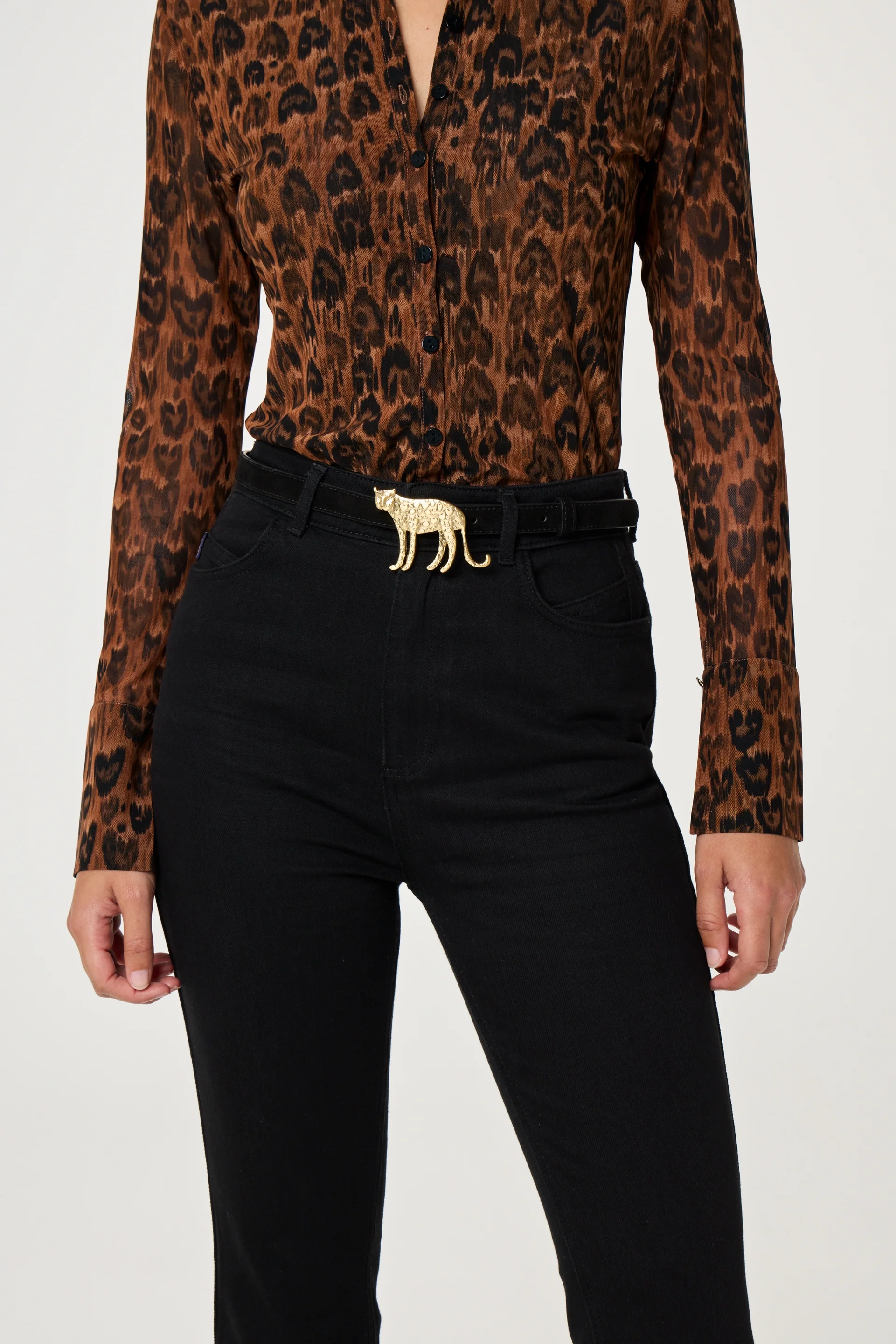 Leopard Buckle Belt | Black - Image 3