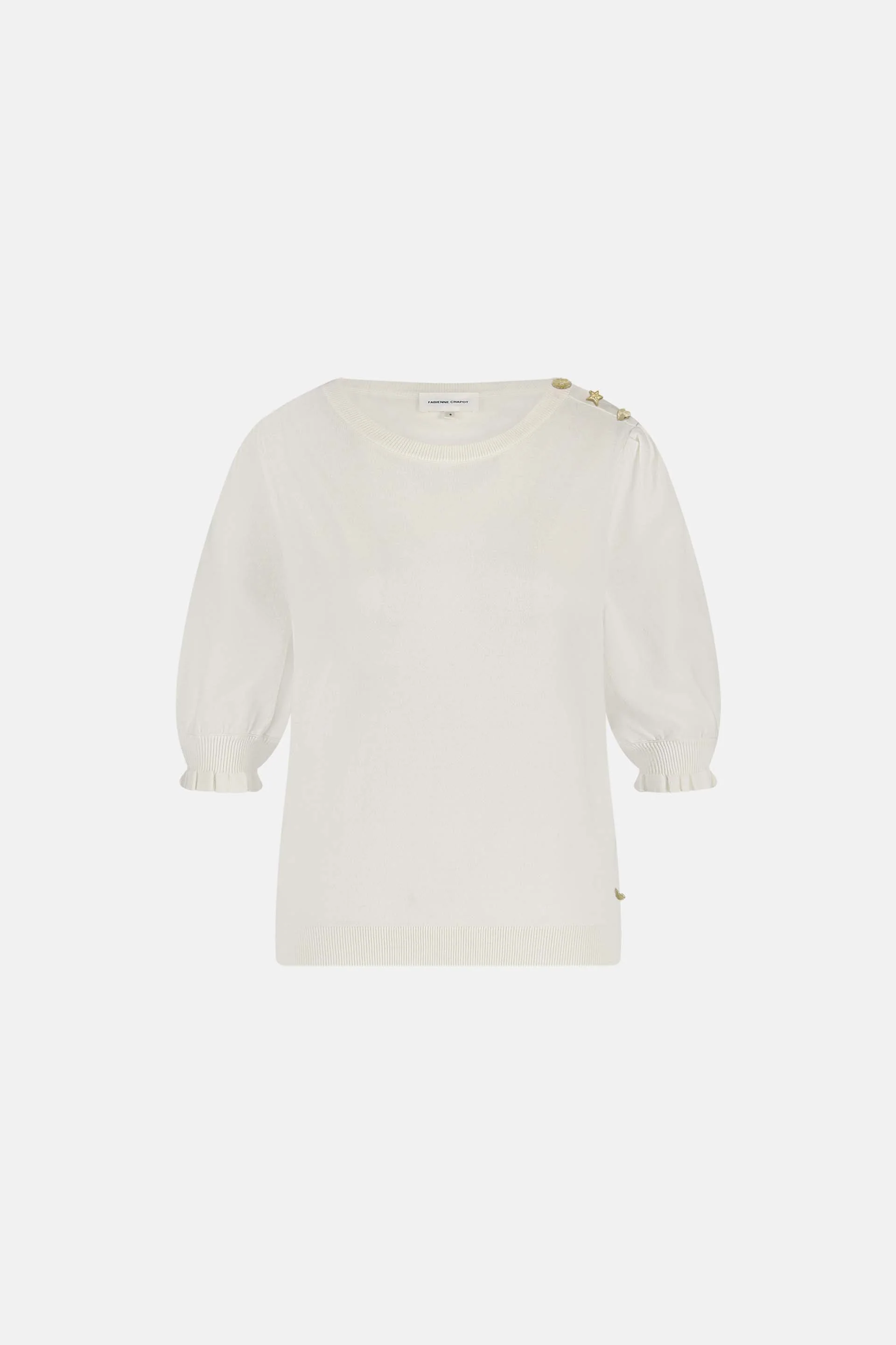 Molly Short Sleeve Pullover | Cosy White - Image 4