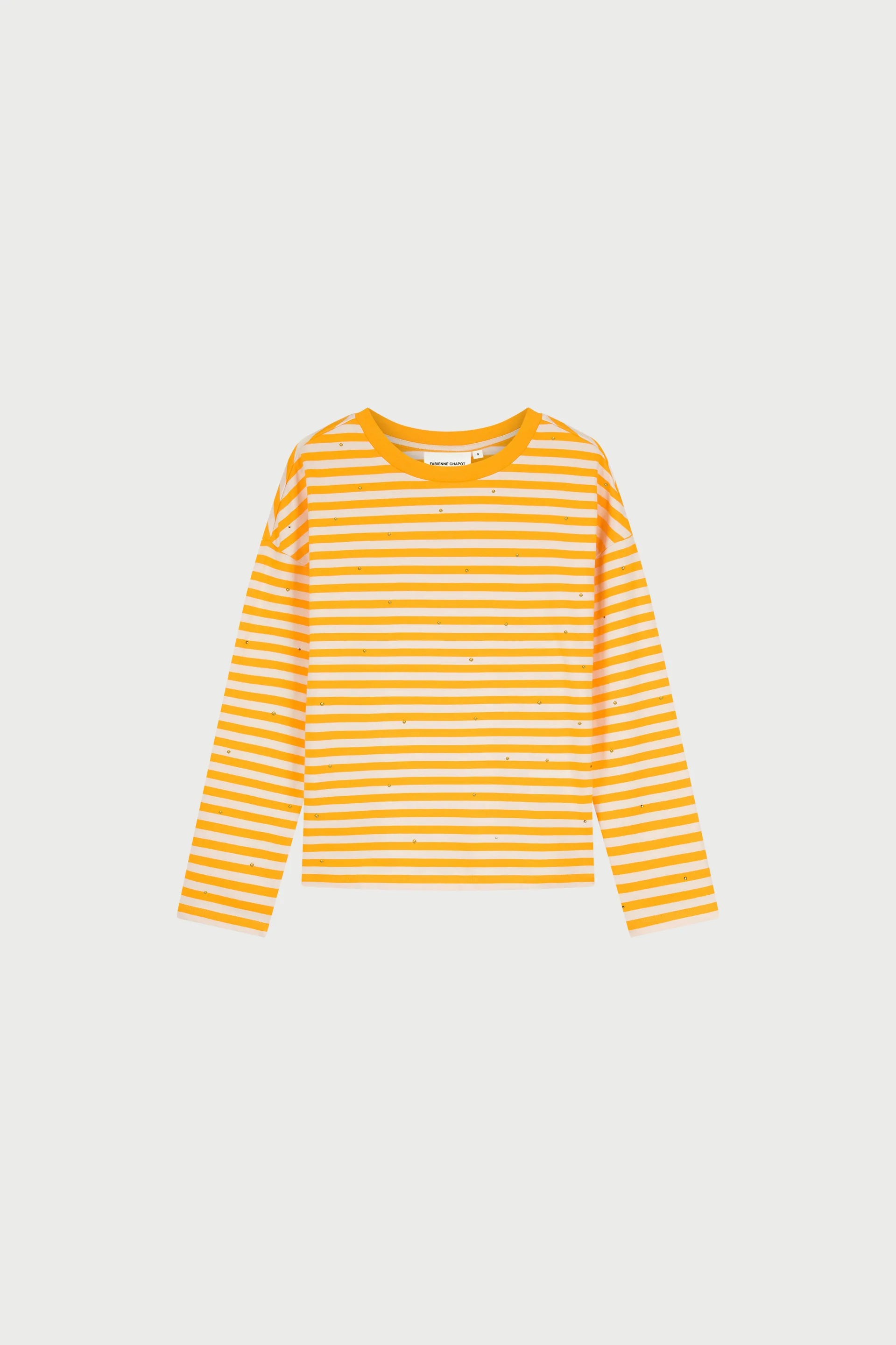 Phileine LS T-shirt | Cosy White/Orange - Image 4