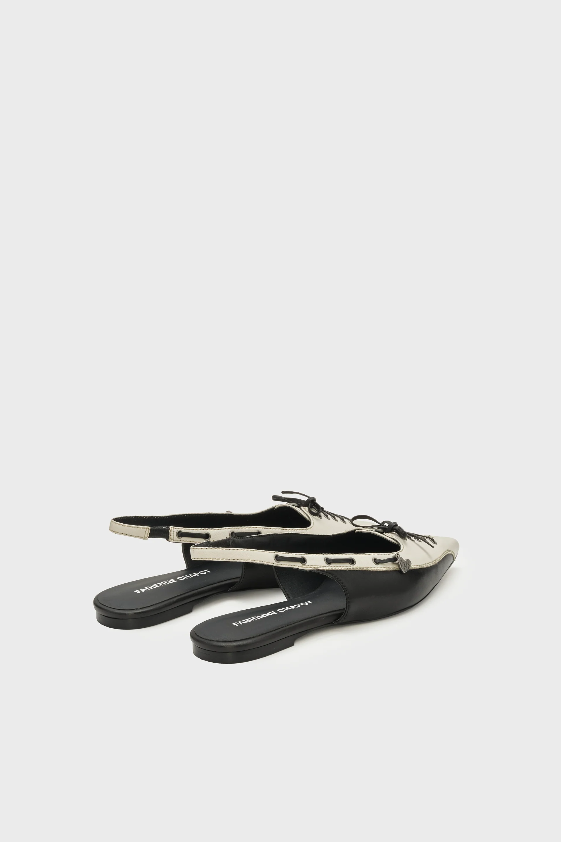 Sailor Slingback Flat | Black/Cosy White - Image 4